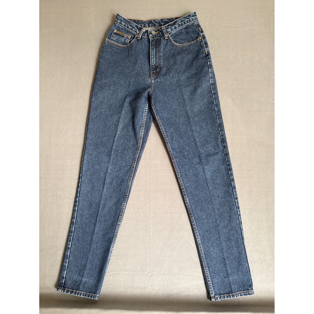 Calvin Klein Jeans Straight Leg Women 8 Blue Exclnt Vintage High Rise Mom Jean
